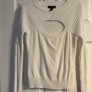 Aqua Women's Keyhole Ivory Sweater